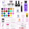 Acrylic Nail Kit With Everything For Beginners, Professional Nail Starter Kit , 24 Color Glitter Acrylic Powder and Liquid Monomer Set