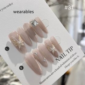 Handmade Long Ice-transparent Hand-painted Three-dimensional Butterfly (Option: Wearing Tools-S)