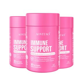 Natural Herbal Immune Defense Immunity Vitamins Supplement Booster And Mushroom Supplement With Lion's Mane, Reishi, Chaga, Cordyceps, Turkey Tail & M (Option: Immune Support-60Count 3Packs)