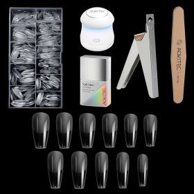 504-piece Full-coverage Nail Patch Set With 4-in-1 Nail Glue And Gel For Nail Extension Salons (Option: Tshaped)